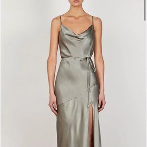 LA LUNE BIAS COWL MAXI DRESS - SAGE Size US 6